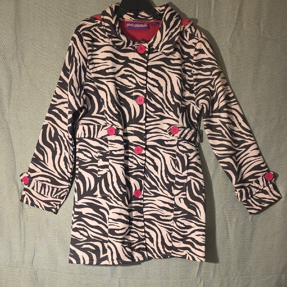 Pink Platinum Zebra Print Jacket with Pink Lining - Picture 1 of 7